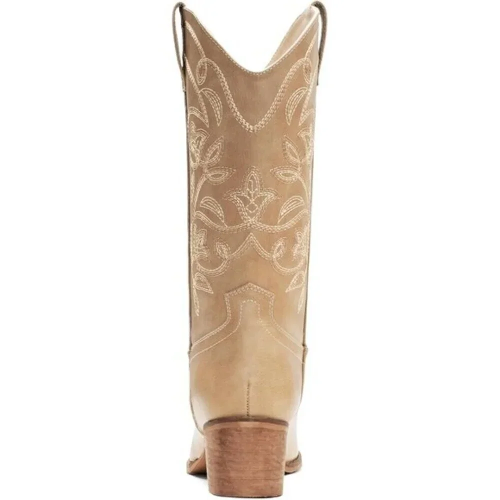 ⭐ IUV Women's Cowboy Boots | Pointy Toe Western Mid-Calf Cowgirl Boots